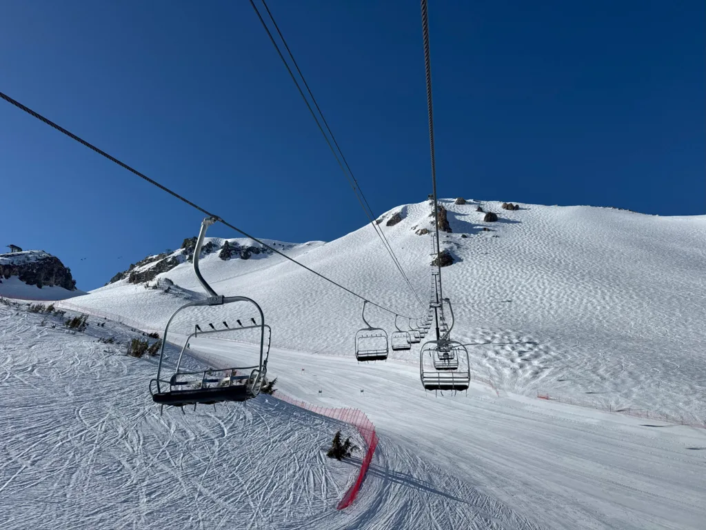 Chairlift on a snowy mountain